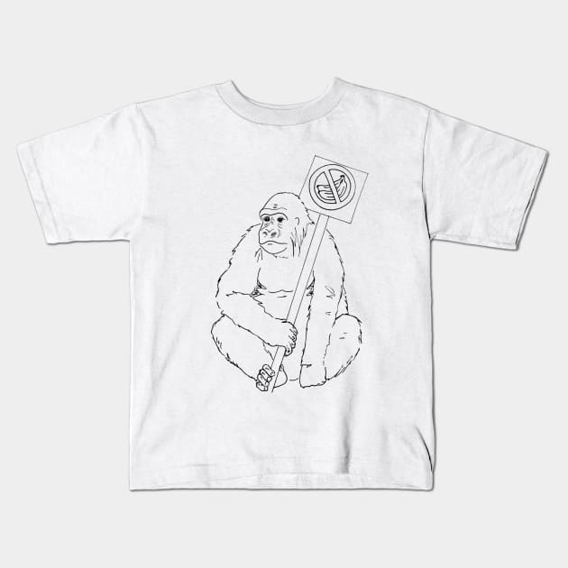 Grodd Hates Bananas. Kids T-Shirt by EmilyBickell